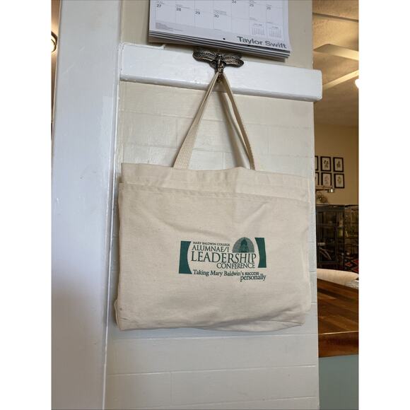 Vintage Mary Baldwin College USA Market Bag Tote Shoulder Medium Canvas VA - Picture 5 of 12